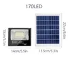 Solar LED LED Outdoor Solar Panelu reflektory zdalne sterowanie wodoodpornym ogrodem lampy ściennej