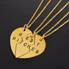 Hangende kettingen trendy 3 pc's/set teven gebroken hartsteek ketting voor vrienden en goede vriendinnen sets ketens cadeaubonistant