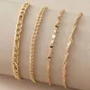 2022 nuovi 4 pezzi / set New Trendy Gold Foot Chain per donna Uomo Charms Lega di metallo regolabile Cavigliera Accessori per gioielli estivi