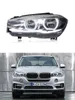 1 datorer Huvudlampa för BMW X5 F15 LED-strålkastare 2013-19 X6 F16 DRL Turn Signal High Beam Front Lights Angel Eyelens