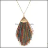 H￤nge halsband l￥ng colorf tofs halsband f￶r kvinnor charm vintage mode tr￶ja koho bohemiska etniska smycken droppe deliv dhgbo