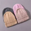 Invierno Real Fur Ball Beanie Gorro de punto grueso Mujeres Cálido Piel de mapache Pom Poms Skullies Sombreros Gorro de punto de lana J220722