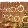 Strings Christmas LED Curtain Light Christma Santa Claus Elk Decorations for Home Tree Xmas Natale Gift Year Usbled