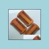 Brosses à cheveux Soins Outils de coiffage Produits Peigne à barbe en bois de poche Double face Peignes en bois épais super étroits Pente Madère Poux Pe7652626