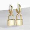 Dangle Lustre Huggie Cadenas Boucles D'oreilles Or Argent Couleur Femelle Clé Serrure Goutte Pour Femmes Hommes Oreille Piercing BijouxDangle Farl22