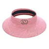 حافة واسعة القبعات جديد قناع الشمس للنساء الفاخرة مصمم سترو قبعة السيدات الوردي شاطئ أنيق فارغة أعلى قبعات بالجملة 220322