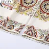 Женские штаны Capris Zevity Women Vintage Ploice Totem Floral Print Casual F 220823