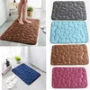 Cobblestone Emed Bathroom Bath Mat Nonslip Carpets In Wash Basin Bathtub Side Floor Rug Shower Room Doormat Memory Foam Pad 220722