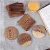 Mats Pads Table Decoration Accessories Kitchen Dining Bar Home Garden Acacia Square Coaster Creative Nordic Tableware Cushion Wooden Ther
