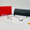 남성과 여성을위한 광경 안경 레트로 0261 스타일 안티 블루 라이트 렌즈 모양의 플레이트 반 프레임 벨트 상자