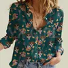 Damenblusen Hemden Mädchen Sommerzeit-Bichon Frise Damen-Langarm Shirt 3D Printed Button Down Casual Uniquewomen's's's