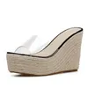 Sandali Pantofole estive in gelatina di PVC Scarpe Casual Zeppe sexy 11,5 cm Comode da donna di grandi dimensioni 34-40 Sandali