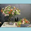 Decorative Flowers Wreaths Sunflower Simation Daisy Artificial Dried Dekoration Wedding Decoration Flower Home Decor Festive Drop Delivery