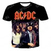 Été AC DC 3D Imprimé Rock Roll Hommes T Shirt Tee Hommes Vêtements À Manches Courtes Top Tees Homme Casual Imprimer O Cou Gentleman 220520