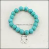 Kralen strengen mooie vintage turquoises armbanden boom olifant eiffel toren hand hang charme kraal armband bangle fashio baby dhyez