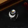 Обручальные кольца модные луны камень женщины пальцем для девочек жених ювелирные изделия мода серебряное покрытие леди кольцо аксессуары женская день рождения Rita22
