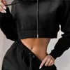 Running Sets Women Basic Hoodie Trackie Tracks Crowswstring Pantals Costumes Extérieur Crayon élastique Two Piect Wincn Winter Settrunning