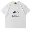 21SS Oversize Baseball 7th Collection Flocking Print Tee Tee Skateboard printemps Summer High Street Tshirt Men Femmes à manches courtes Hip Hop Casual Hop Hop