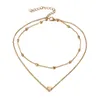 Mode petit coeur pendentif collier pour femmes à la mode Simple or argent couleur chaîne tour de cou filles fête bijoux cadeau