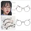 Lunettes de soleil de mode Frames Vintage Retro Decoratives Lunes Round Spectacle Frame Flat Mirror Metal Eyes Glasshesfashion