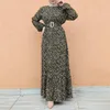 Abbigliamento etnico Stampa elegante Maxi abiti floreali per le donne Primavera Autunno 2022 Dubai musulmano O-Collo Abiti a maniche lunghe Abiti femminiliEtnico
