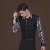 Stage Wear Arrival Men Dancing Jacket Adult Square Dance Ballroom Shirt Modern Latin Clothing Coat B-5990Stage