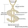 Pendant Necklaces Hip Hop CZ Stone Paved Bling Iced Out Big Size Dollars Money Sign Pendants Necklace For Men Rapper Jewelry Drop NecklacesP