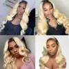 1B 613 Ombre Blonde Remy Body Wave Peruvian Lace Front Wigs 13X4 Pre Plucked Bleached Knots with Baby Hair 200% Density