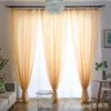 Rideaux en Tulle à fil transparent blanc, Orange, séparateur de pièce, décor vert, plafond de mariage pour enfants, WP184BCurtain