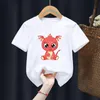 T-shirts Cute Dragon Funny Cartoon White Kid Boy Animal Tops Tee Children Summer Girl Gift Present Clothes Drop ShipT-shirts