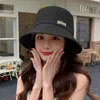 여성용 양동이 모자 여성용 디자이너 Womens Sunhat Women 's Sun Hat 넓은 모자 캐주얼 순수한 면화 자수 편지 패션 샌디 비치 서머 Sunbonnet