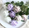 Fiori di rosa in flanella di seta a stelo singolo 51 cm Rose fatte a mano di alta qualità Decorazione per ufficio a casa per feste di matrimonio