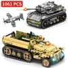 HUIQIBAO 1061PCS 8in2 WW2 Armee Lkw Tank Baustein Militär Auto Flugzeug Waffe Soldat Figur Modell Ziegel Spielzeug für Kinder 220715