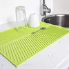 Drain Mat Kitchen Silicone Dish Drainer s Large Sink Drying Worktop Organizer for Dishes Tableware 220610