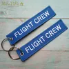 キーホルダーMifavipa Blue Flight Crewキーホルダーファッショントリーンインテックの電話ストラップブラック刺繍CESSNAキーチェーン航空ギフトリング1 PC