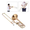 Intermediate Bb Flat Tenor Slide Trombone with F Attachment Including Mouthpiece Carry Case Gloves Cleaning Cloth