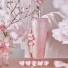 Starbucks 2022 eleganta Cherry Blossom fallande kronblad mugg kangdick snackbox glas halmtermos