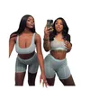 Summer Mesh See Through Tracksuits For Women Sleeveless Sling Vest Crop Top And Slim Shorts Sexy Nightclub 2 Piece Sets W8298