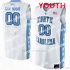 2022 Młodzież NCAA Final Four College North Carolina Jerseys Tar Heels Basketball 5 Armando Bacot 2 Caleb Love 13 Dawson Garcia 45 Brady Manek 1