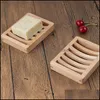 Soap Dishes Bathroom Accessories Bath Home Garden Fashion Natural Wooden Dish Tray Holder Storage Rack Plate Boxes Containers For Shower B