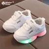 Maat 2130 Kinderen LED Sneakers met lichte enige baby -led Luminous schoenen voor meisjes gloeiende verlichte schoenen voor kinderen jongens Teniz 220520
