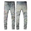 20SS MENS DESIGNER JEANS ENJESKAP RIPPAD BIKER SLIM FIT Luxury Denim Pant Estruerad Motorcykel för män S toppkvalitet europeisk jeanhambre