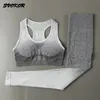 Svokor Yoga Set Seamless Gym Set Women Gradient Fitness Sports Dräkt Träning Sportkläder Stretch W220418