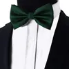 Män bowtie manschettknappar cravat sätter solida fjärilsband för man näsdukfest gåvor mens bröllop klänning slips tillbehör