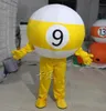 Friendly Billiard Ball Carom Mascot Costume Mascota Fancy Dress with Round White Face Black Numbers Mascot Costumes for Sale