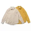 Casual shirts voor heren vintage zand gewassen cavalerie Twill met lange mouwen shirt Japanse losse patch -zak met shirts