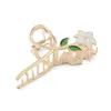 Pinces à cheveux en métal fleur de lys élégantes pour femmes pince à cheveux queue de cheval épingles à cheveux barrette de bain accessoires de cheveux