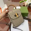 Bamboo Mini Backpack Women High Quality Shoulder Messenger Bags Small Square Wallet Lady HeadBag 220715