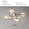 New Nordic LED-ljuskrona för vardagsrum sovrum kök lyx kreativ kristall fjäder matsal tak hängande lampa