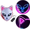 Halloweenowe kostiumy maski urocze kot Fox Cartoon Anime LED Twarze Maski FY7942 823